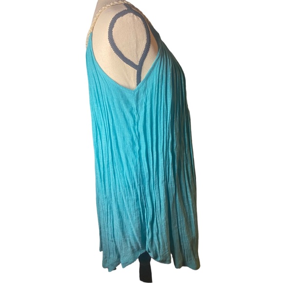 nouveaumonde womens Aqua Dress (M) with Silver Rock with sparkle threads - Picture 3 of 8